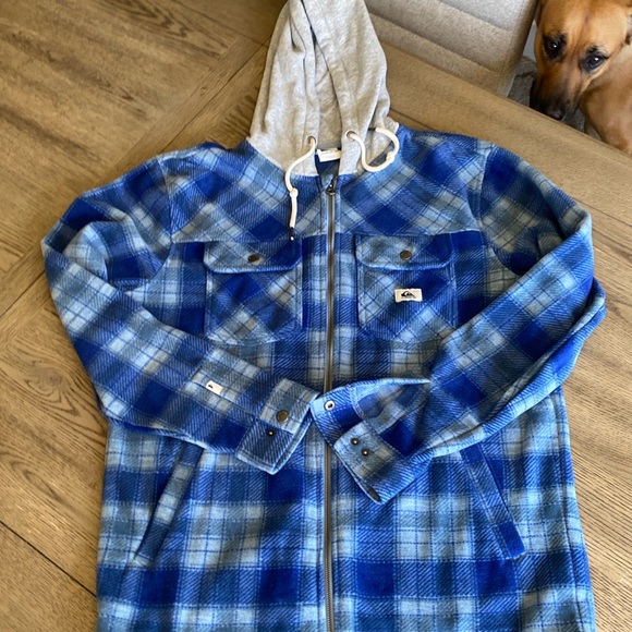 Quiksilver Blue and Gray Flannel Shirt Jacket - Picture 1 of 8